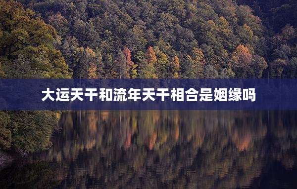 大运天干和流年天干相合是姻缘吗