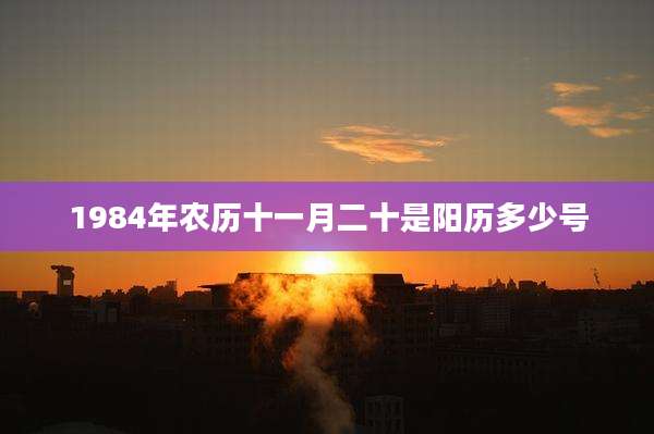 1984年农历十一月二十是阳历多少号
