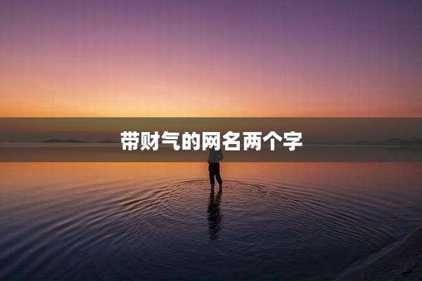 带财气的网名两个字