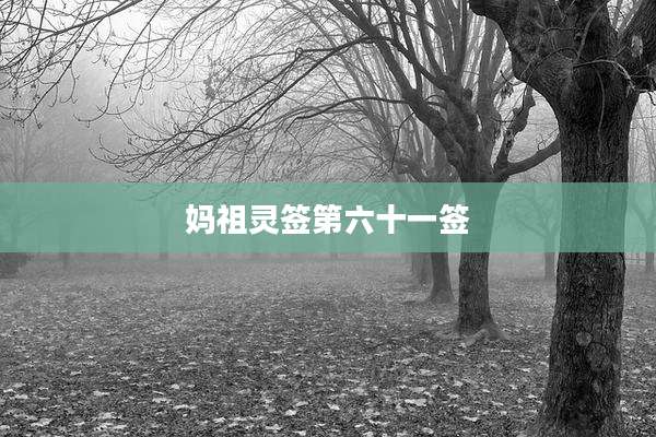 妈祖灵签第六十一签