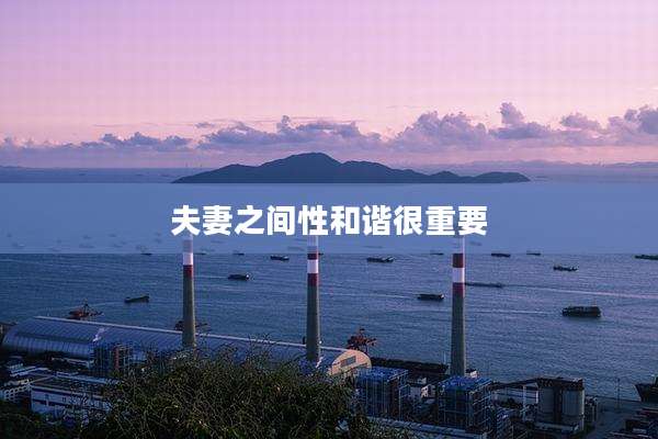 夫妻之间性和谐很重要