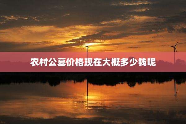 农村公墓价格现在大概多少钱呢