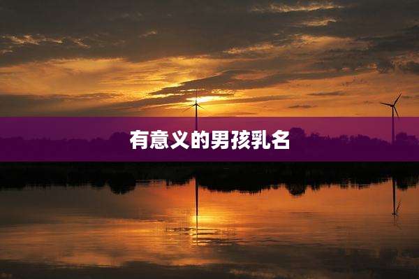 有意义的男孩乳名