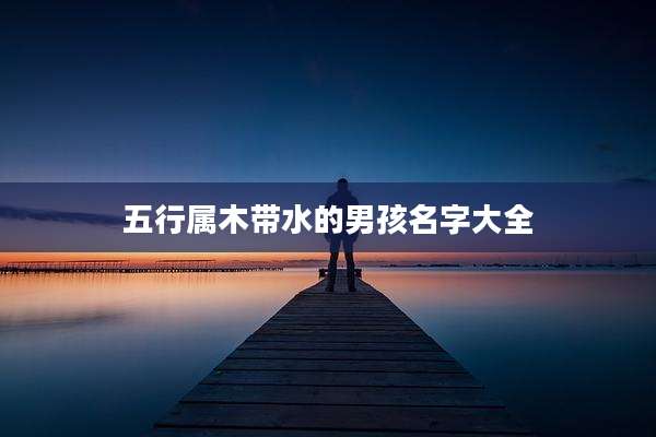 五行属木带水的男孩名字大全