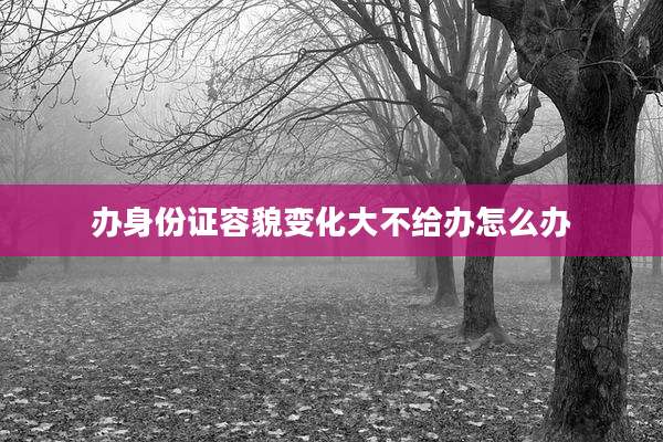 办身份证容貌变化大不给办怎么办