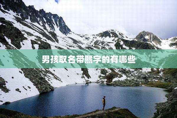 男孩取名带熙字的有哪些