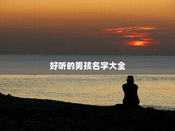 好听的男孩名字大全