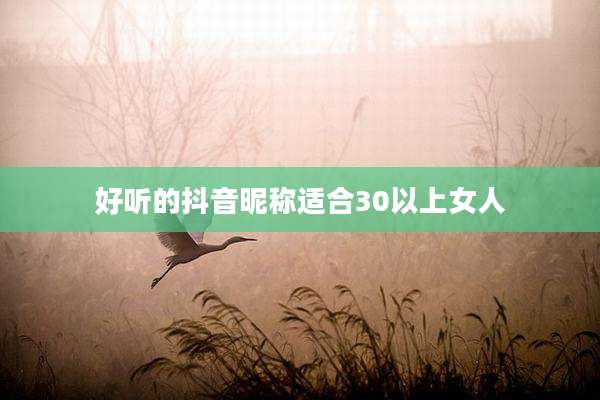 好听的抖音昵称适合30以上女人