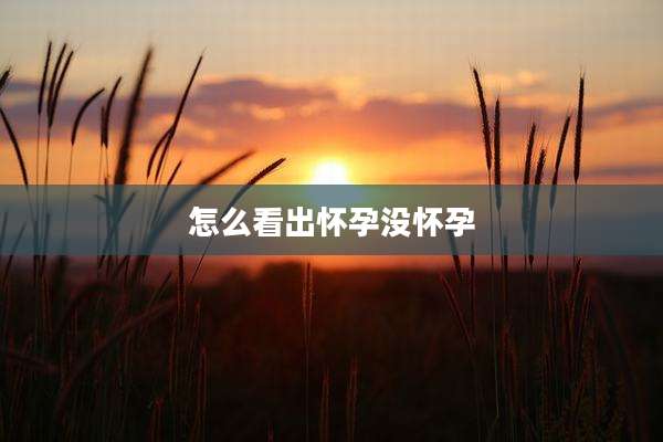 怎么看出怀孕没怀孕
