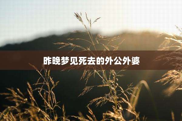 昨晚梦见死去的外公外婆