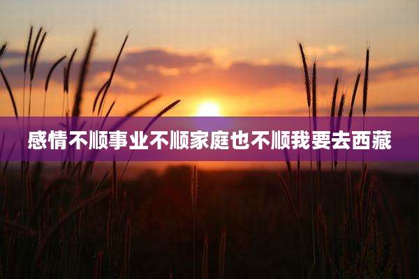 感情不顺事业不顺家庭也不顺我要去西藏