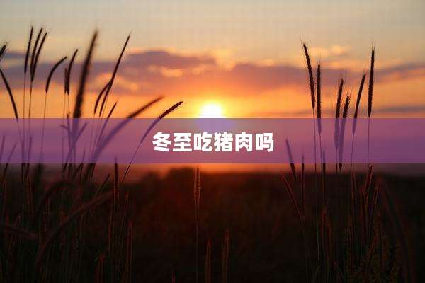 冬至吃猪肉吗
