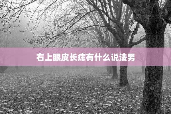 右上眼皮长痣有什么说法男