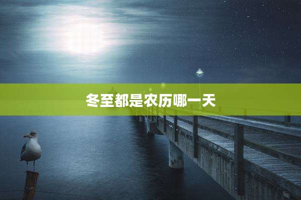 冬至都是农历哪一天