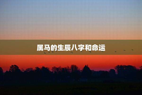 属马的生辰八字和命运
