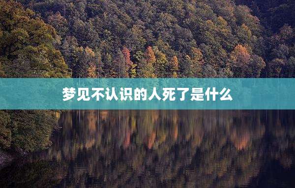 梦见不认识的人死了是什么