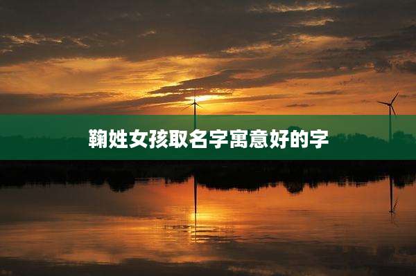 鞠姓女孩取名字寓意好的字