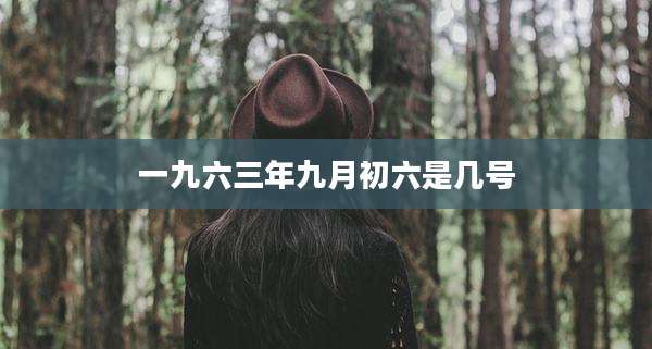 一九六三年九月初六是几号