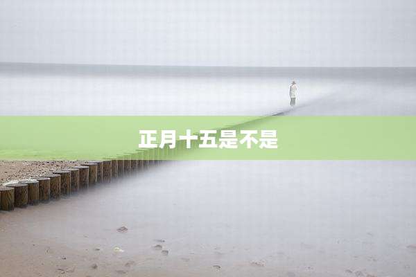 正月十五是不是