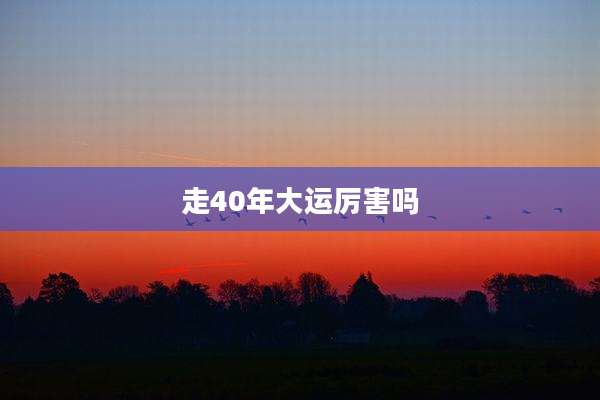走40年大运厉害吗