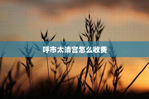 呼市太清宫怎么收费