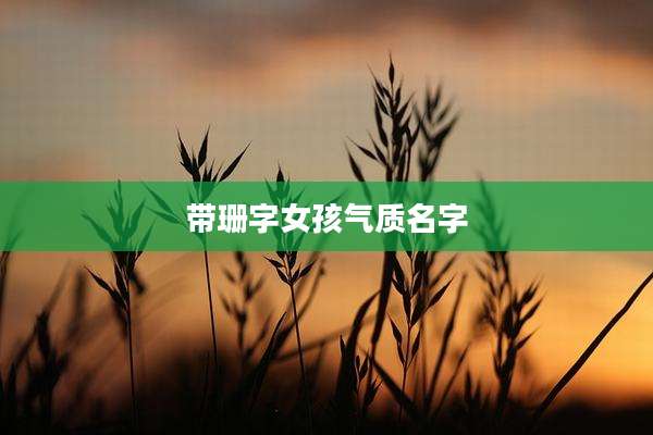 带珊字女孩气质名字