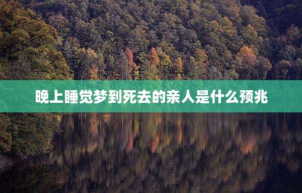 晚上睡觉梦到死去的亲人是什么预兆