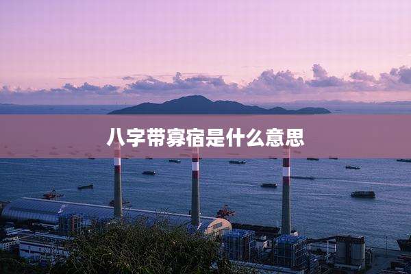 八字带寡宿是什么意思