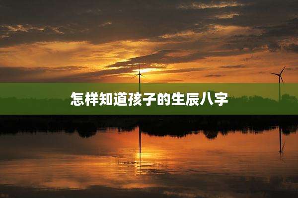 怎样知道孩子的生辰八字