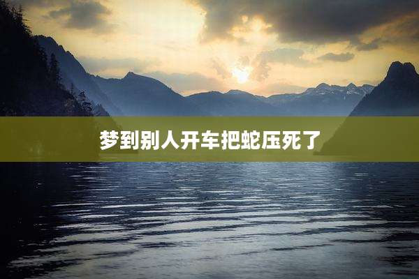 梦到别人开车把蛇压死了