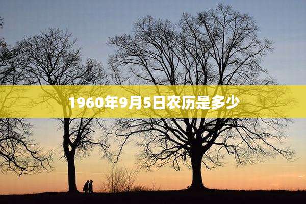 1960年9月5日农历是多少