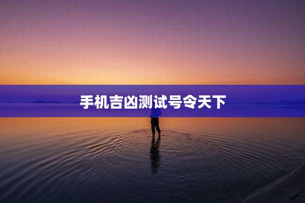 手机吉凶测试号令天下