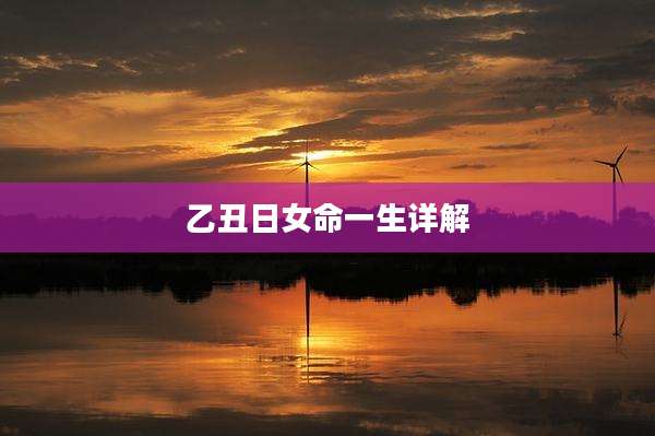 乙丑日女命一生详解