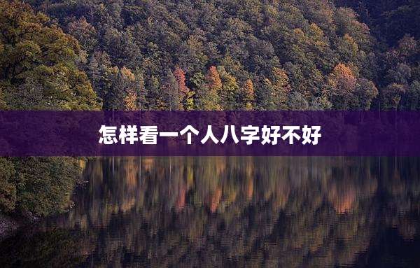 怎样看一个人八字好不好