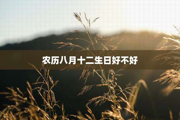 农历八月十二生日好不好