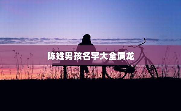 陈姓男孩名字大全属龙