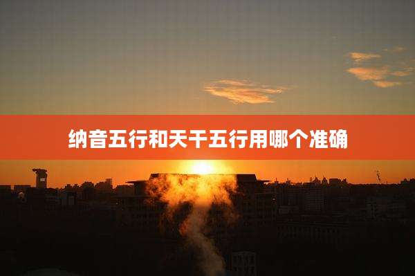 纳音五行和天干五行用哪个准确