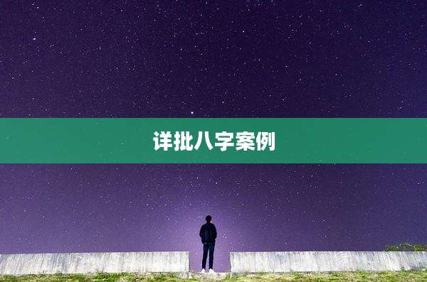 详批八字案例