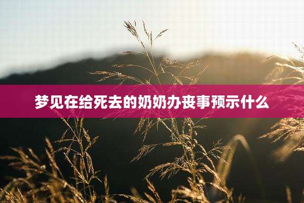 梦见在给死去的奶奶办丧事预示什么