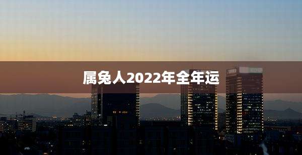 属兔人2022年全年运