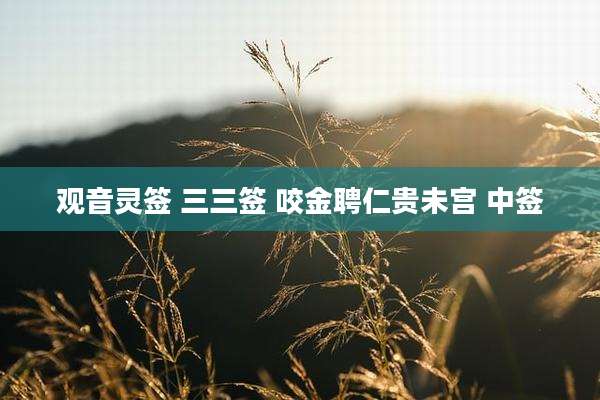 观音灵签 三三签 咬金聘仁贵未宫 中签