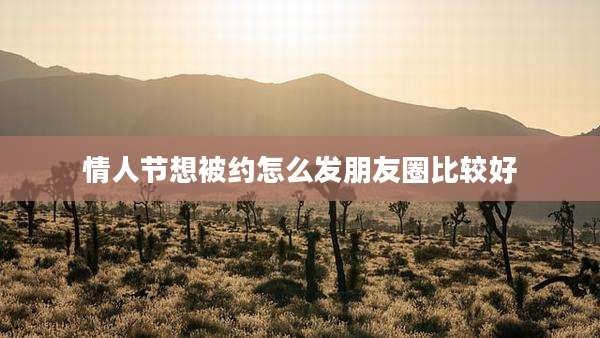 情人节想被约怎么发朋友圈比较好