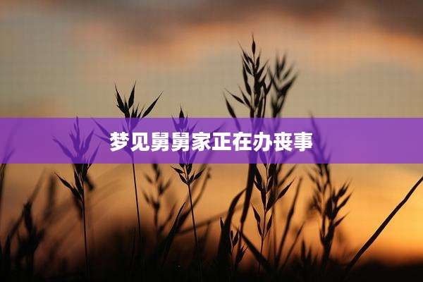 梦见舅舅家正在办丧事