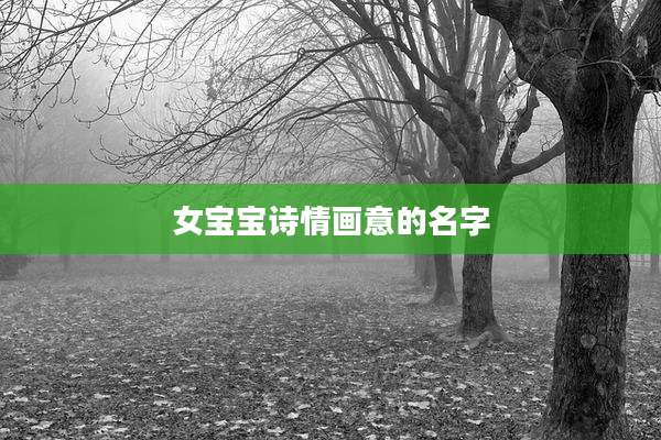 女宝宝诗情画意的名字