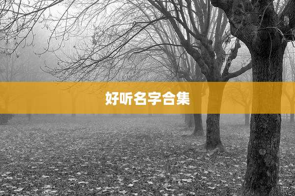 好听名字合集