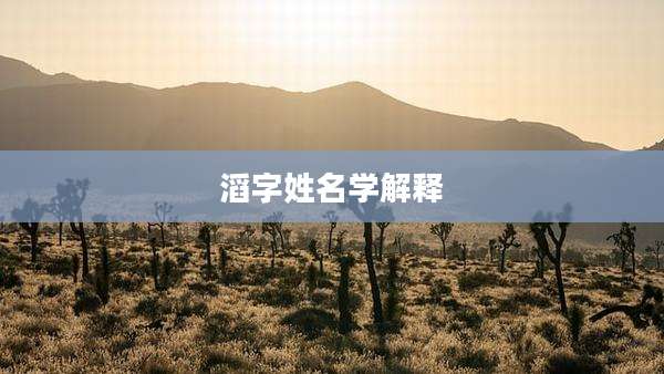 滔字姓名学解释