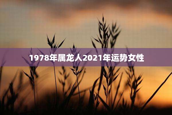 1978年属龙人2021年运势女性