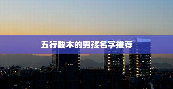 五行缺木的男孩名字推荐