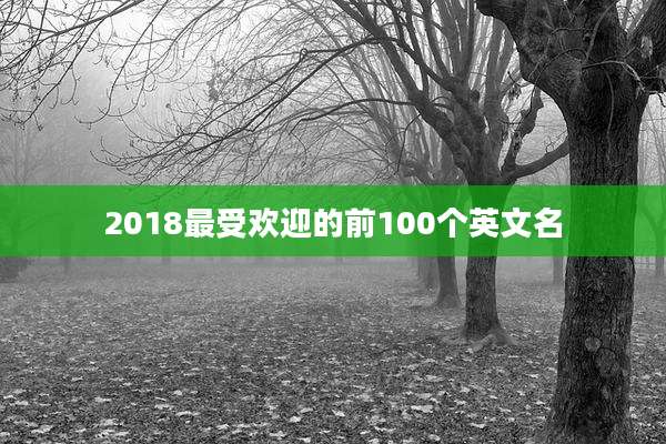2018最受欢迎的前100个英文名
