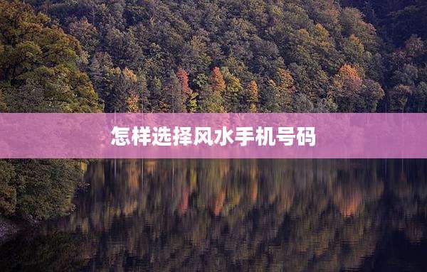 怎样选择风水手机号码